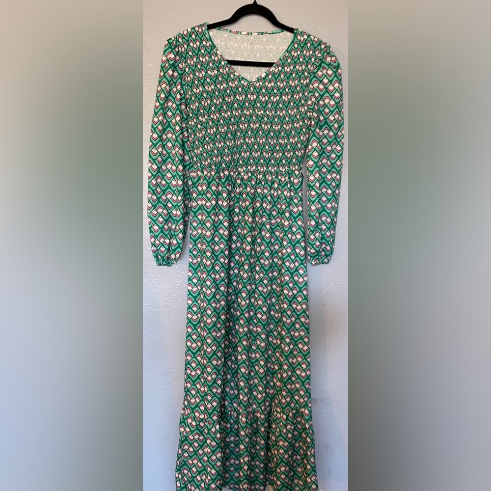 Zara Kids Dress with Green and Pink Pattern